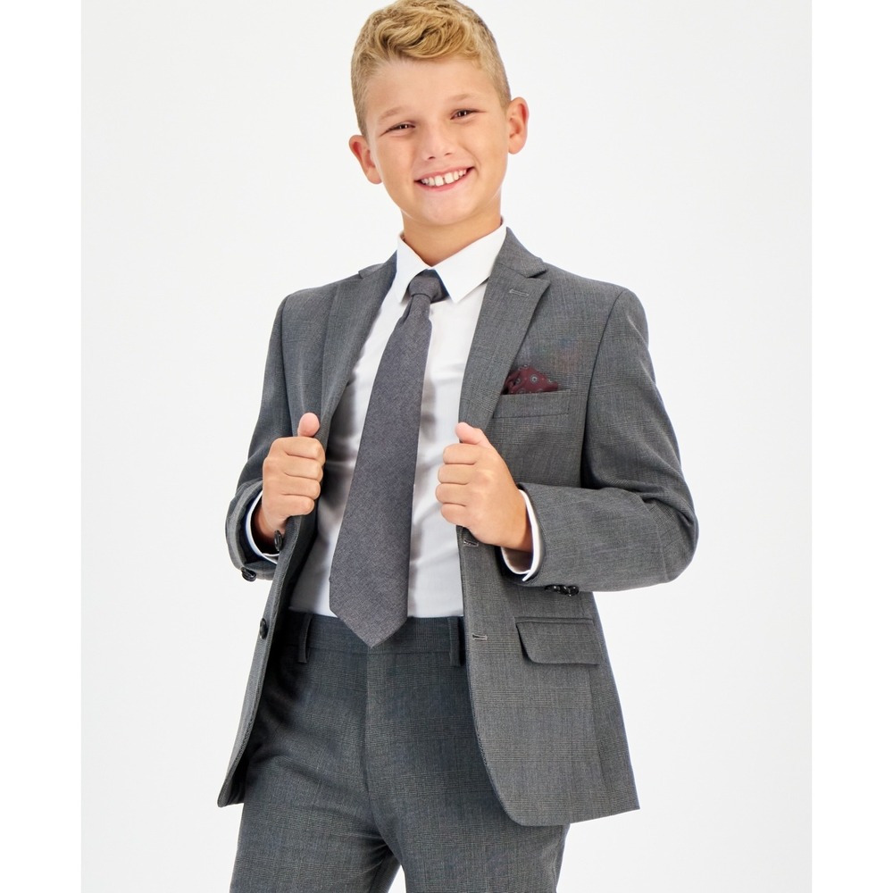 B‎ by Brooks Brothers Big Boys Plaid Classic Fit Stretch Suit Jacket Size 14R